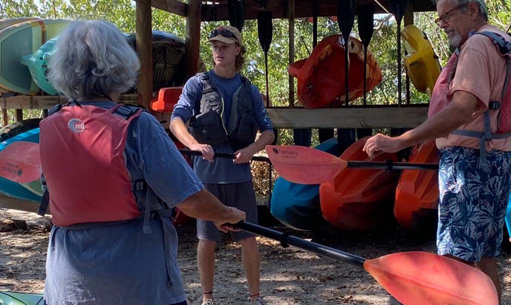 kayak lessons before ecotour in st augustine