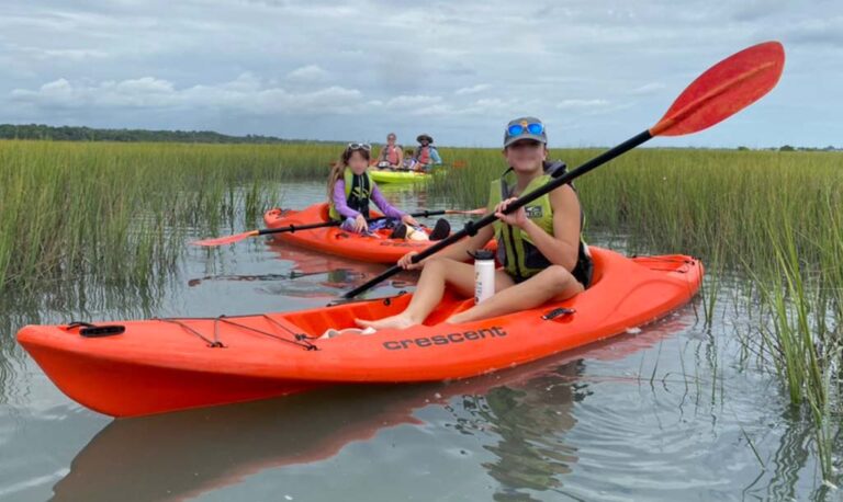 single sport kayak for rent at genung's fish camp